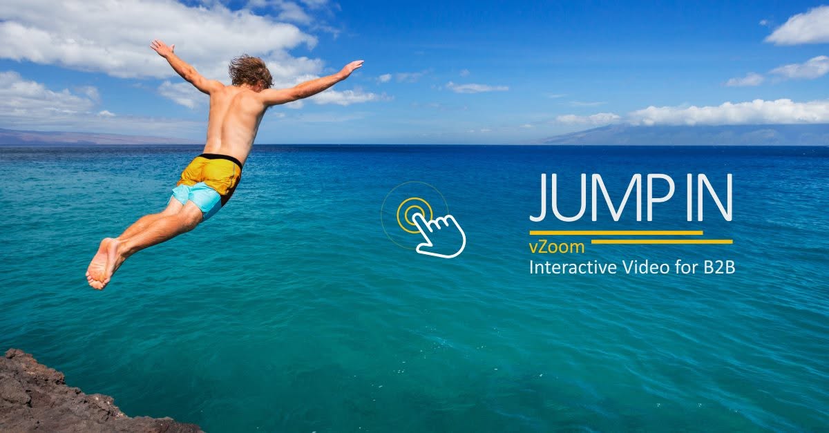 Jump In interactive video banner for vZoom, interactive video for B2B