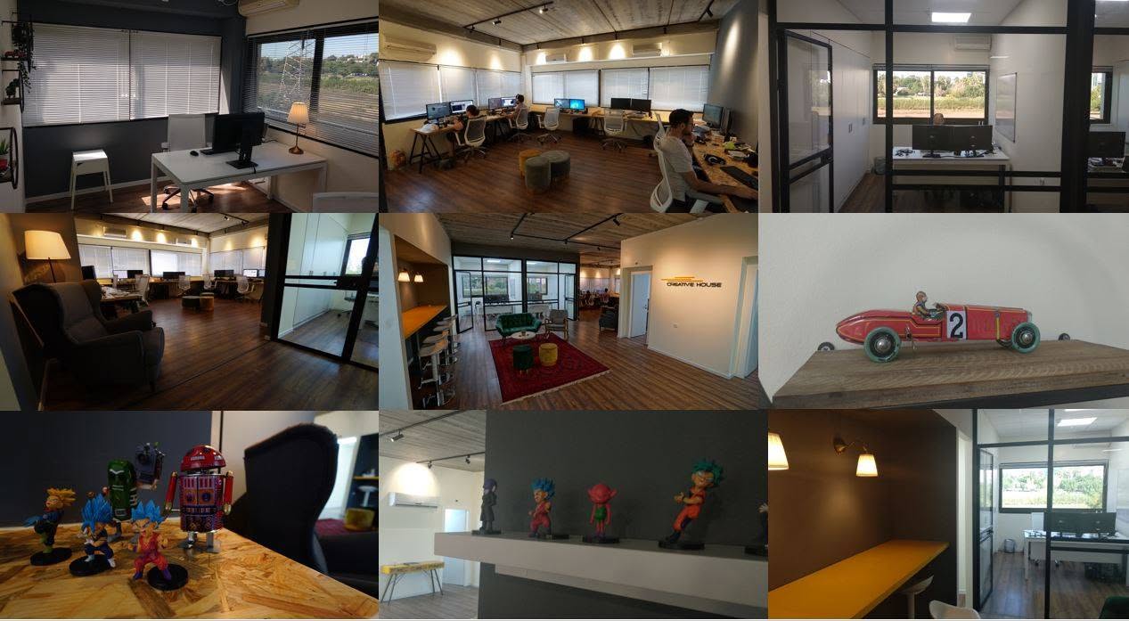 Grid of rooms inside the Creative House studio